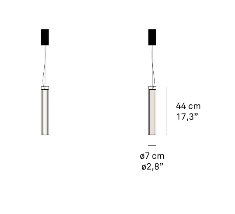 Suspension*LZF Suspension, Estela Vertical, , LED, dim, 2700K, 980 lm, Ø7cm, H44cm - blanc ivoire