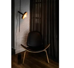 Suspension et lampadaire, Whizz, noir et or, Ø10cm, H420cm - Faro