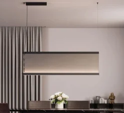 Suspension, Etnia F68, Gris clair, IP40, LED, 2700K, 6150 lm, L150cm, H46cm - Fabbian