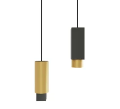 Suspension, Extra, V1, laiton satiné, graphite satiné, Ø9cm, H35cm - CVL