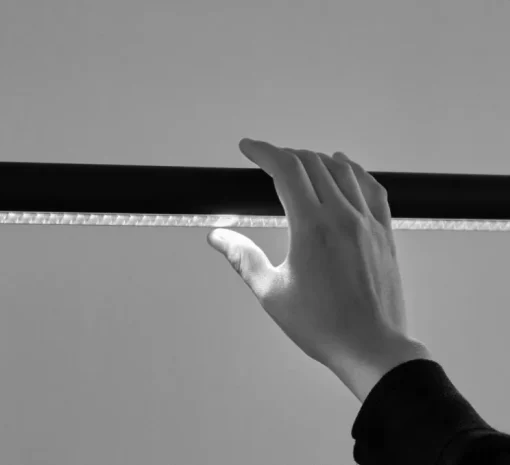 Suspension, Factor Linear directional 1500, Gris clair, LED, dim, 3500K, 3600 lm, L152cm, H3,5cm - HAY