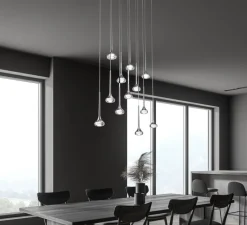 Suspension*Axolight Suspension, Fairy 12 R, , LED, dim, 2700k, 717 lm, L120cm, H30,5cm - chrome