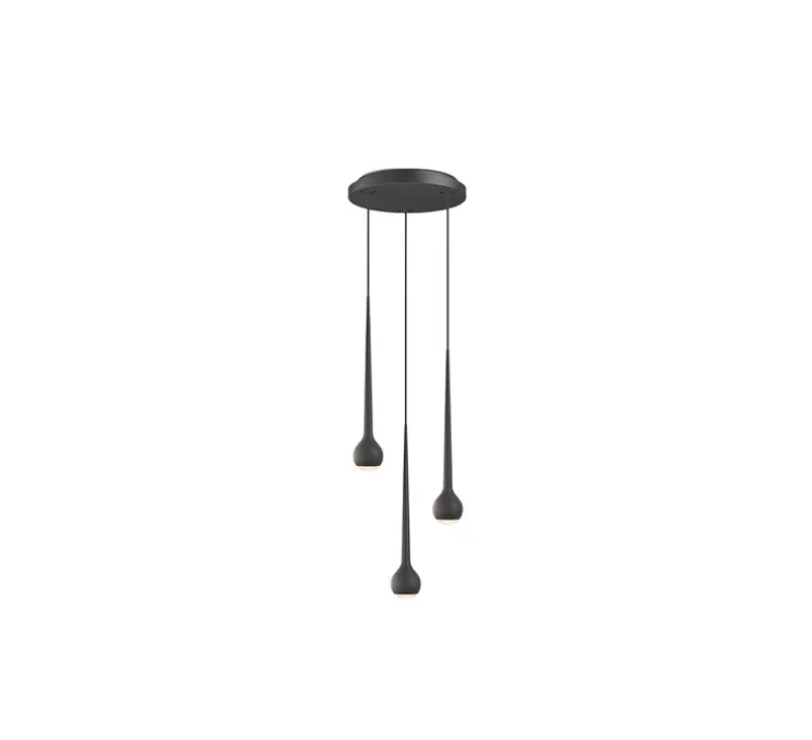 Suspension, Falling Sun Chandelier Three, noir, LED, dim, 2700K, 850 lm, Ø24cm, H45cm - GRAU