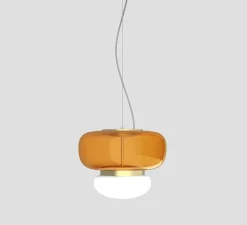 Suspension, Faro SP P, orange, laiton, LED, dim, 2700K, 2000 lm, Ø35cm, H27,5cm - Vistosi