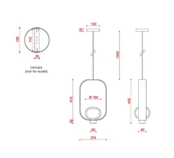 Suspension*Tooy Suspension, Filipa, 555.22, , IP40, L28cm, H45cm - noir texturé, gris texturé