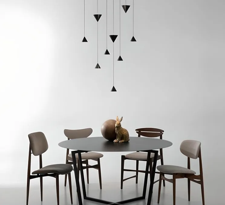 Suspension, Filomena, noir, LED, dim, 3000K, 2728 lm, Ø11cm, H107cm - Karman