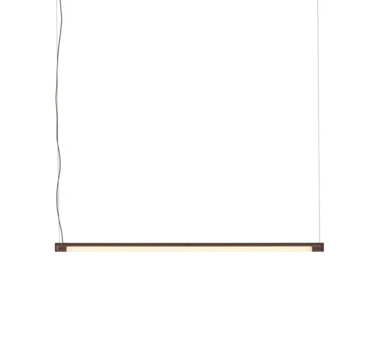 Suspension, Fine, rouge foncé, LED, dim, 2700K, 950 lm, L90cm, H1,8cm - Muuto