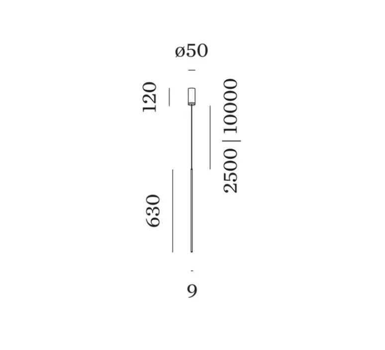 Suspension*Wever&Ducré Suspension, Finlin 1.0, , LED, 2700K, 450lm, L0,9cm, H63cm - Wever & Ducré noir