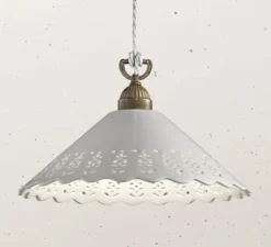 Suspension*Il Fanale Suspension, Fior Di Pizzo 09, , Ø40cm, H23cm - blanc, laiton brut