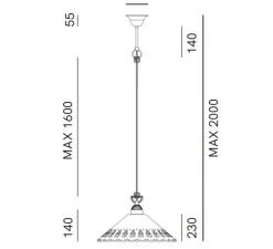 Suspension*Il Fanale Suspension, Fior Di Pizzo 09, , Ø40cm, H23cm - blanc, laiton brut
