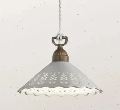 Suspension*Il Fanale Suspension, Fior Di Pizzo 08, , Ø30cm, H20cm - blanc, laiton brut