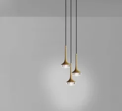 Suspension*CVL Suspension, Fléa, , Ø11cm, H24,5cm - Laiton, transparent