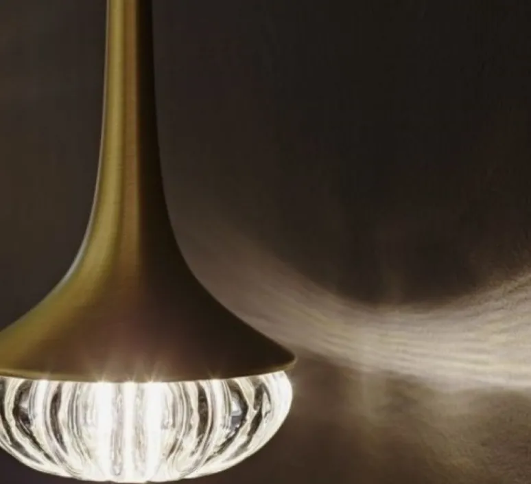 Suspension*CVL Suspension, Fléa, , Ø11cm, H24,5cm - Laiton, transparent