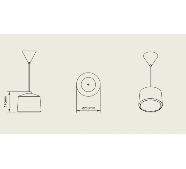 Suspension, Flame Bold, rouge mat, câble blanc, IP44, LED, dim, 2700K, 800 lm, Ø21cm, H17.6cm - Pott