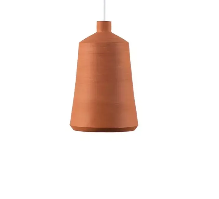 Suspension, Flame Tall, rouge mat, câble blanc, IP44, LED, dim, 2700K, 800 lm, Ø14cm, H23cm - Pott
