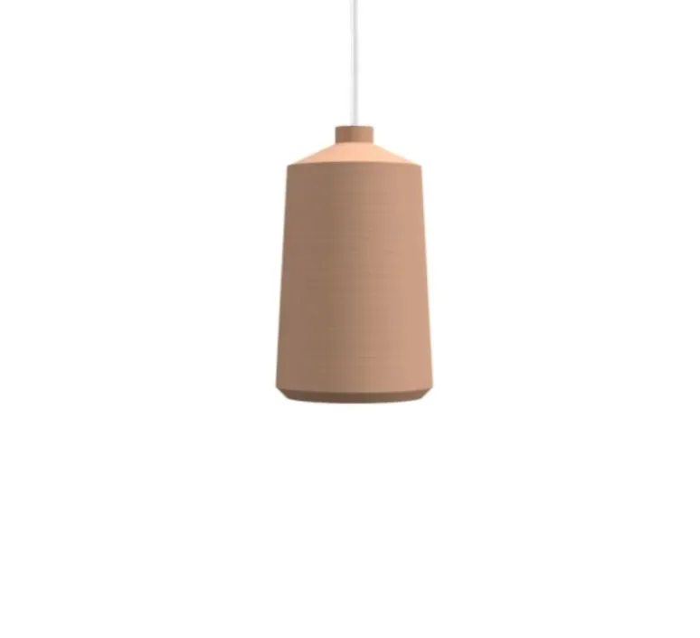 Suspension*Pott Suspension, Flame Tall, , IP44, LED, dim, 2700K, 800 lm, Ø14cm, H23cm - terra mat, câble blanc