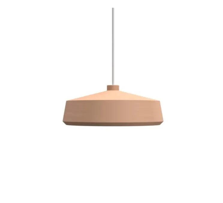 Suspension, Flame Wide, terra mat, câble blanc, IP44, LED, dim, 2700K, 800 lm, Ø28cm, H12,6cm - Pott