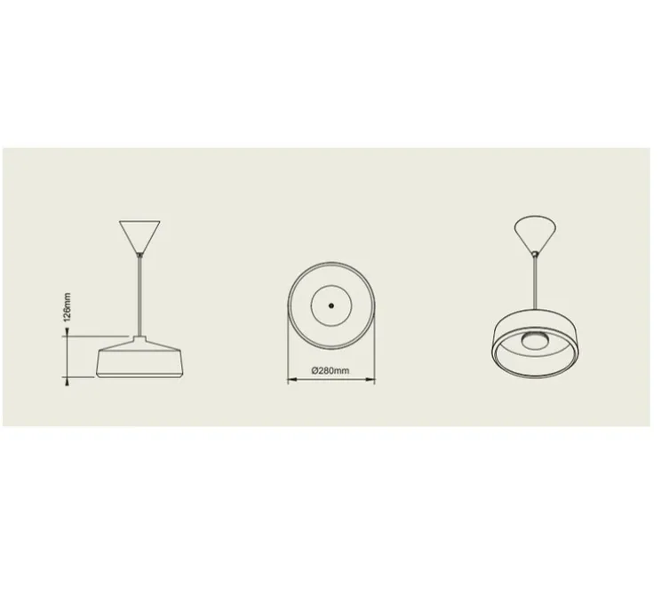 Suspension, Flame Wide, terra mat, câble blanc, IP44, LED, dim, 2700K, 800 lm, Ø28cm, H12,6cm - Pott