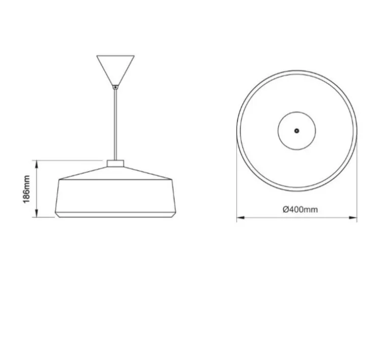 Suspension, Flame Wide XL, terra, câble blanc, IP44, LED, dim, 2700K, 1200 lm, Ø40cm, H18,6cm - Pott