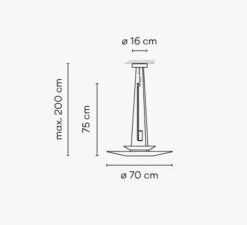 Suspension, Flamingo 1540, blanc, LED dimmable, 1-10V, 2700K, 694lm, Ø70cm, H75cm - Vibia
