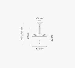 Suspension, flamingo 1510, blanc, LED dimmable, 2700K, 1389lm, Ø70cm, H80cm - Vibia