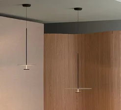 Suspension, Flat 5935, gris, LED, 2700K, 1740lm, Ø40cm, H80cm - Vibia