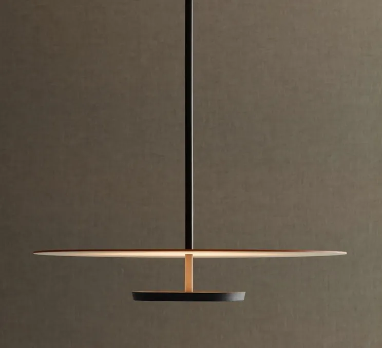 Suspension, Flat 5940, terracotta, LED, dim, 2700K, 1740 lm, Ø55cm, H80cm - Vibia