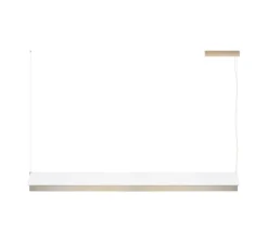 Suspension*Contardi Suspension, Fly 120, , LED, dim, 2700K, 4800 lm, L120cm, H18,8cm - nickel doré satiné, blanc