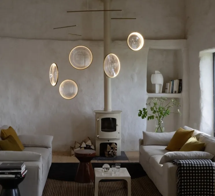 Suspension, Focus x5, blanc, LED, dim, 2700K, 3180 lm, L160,8cm, H131cm - DCW éditions Paris