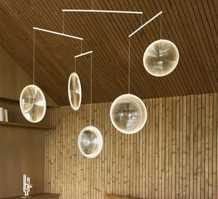 Suspension, Focus x5, blanc, LED, dim, 2700K, 3180 lm, L160,8cm, H131cm - DCW éditions Paris