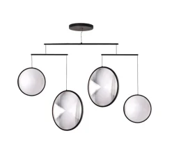 Suspension*DCW éditions Paris Suspension, Focus x4, , LED, dim, 2700K, 2385 lm, L131cm, H72,3cm - noir