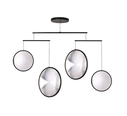 Suspension*DCW éditions Paris Suspension, Focus x4, , LED, dim, 2700K, 2385 lm, L131cm, H72,3cm - noir