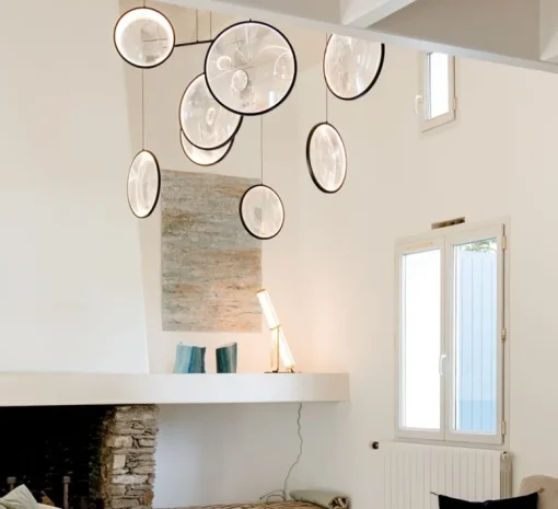 Suspension*DCW éditions Paris Suspension, Focus x4, , LED, dim, 2700K, 2385 lm, L131cm, H72,3cm - noir
