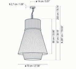 Suspension*Bover Suspension, Folie S/70.2, , Ø70cm, H97cm - blanc