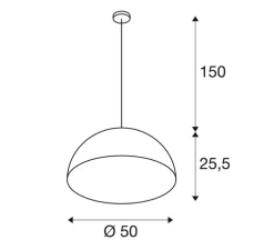 Suspension, Forchini 50, noir, laiton, Ø50cm, H25,5cm - Slv