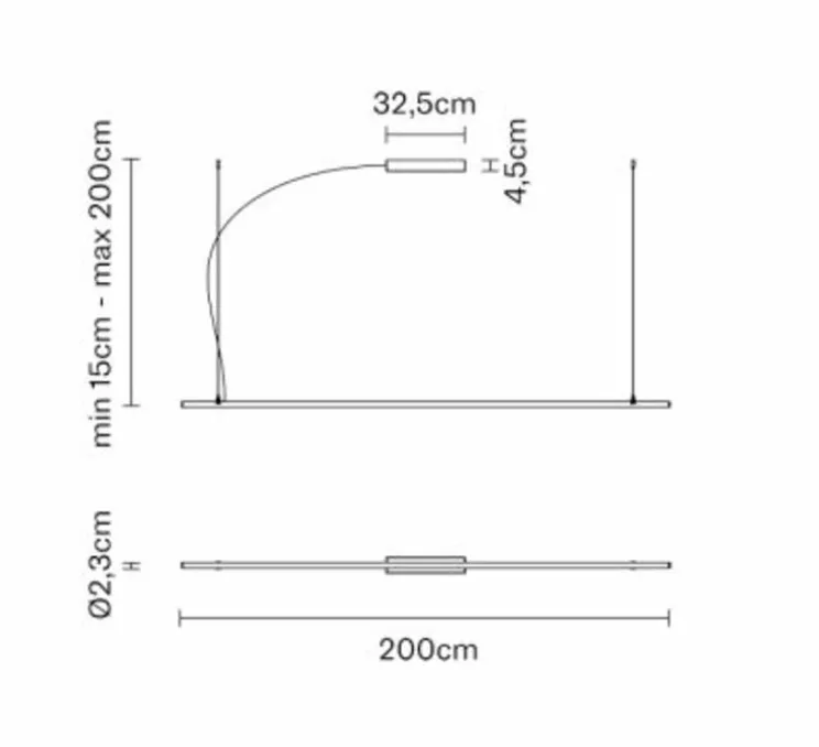 Suspension, Freeline F44, bronze, IP40, LED, dim, 2700K, lm, Ø2,3cm, H200cm - Fabbian