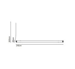 Suspension, Fris 215, noir, LED, dim, 3000K, 4960 lm, Ø6cm, L215cm - Marset