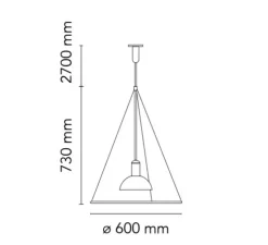 Suspension, Frisbi, chrome, blanc, Ø60cm, H73cm - Flos