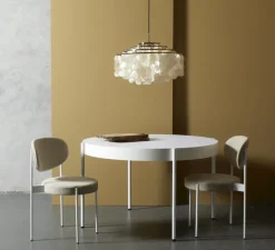 Suspension*Verpan Suspension, Fun 10DM, laiton, blanc, Ø57cm, H38cm - laiton, nacre