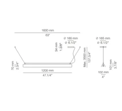 Suspension, Gada T-3925S, marbre, L120cm, H7cm - Estiluz