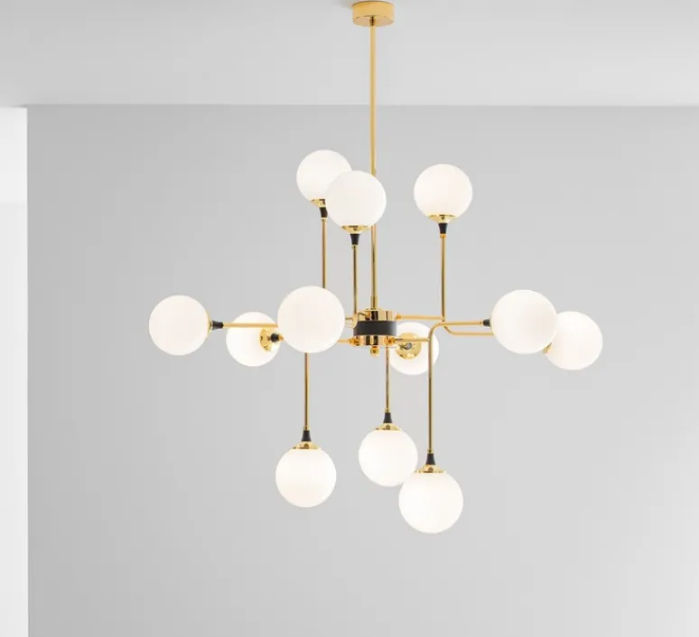 Suspension*Stilnovo Suspension, Galassia, , L90,5cm, H96cm - blanc et or