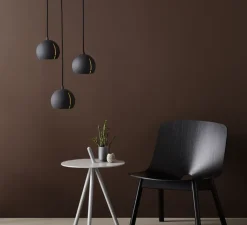 Suspension*Woud Suspension, Gap, round, , intérieur laiton, ø15cm, H14cm - noir