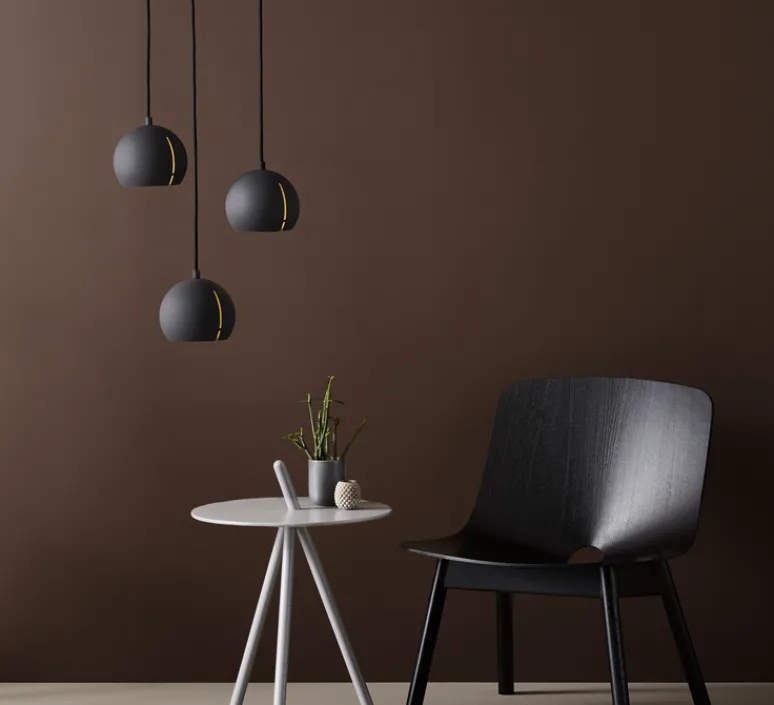 Suspension*Woud Suspension, Gap, round, , intérieur laiton, ø15cm, H14cm - noir