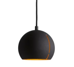 Suspension*Woud Suspension, Gap, round, , intérieur laiton, ø15cm, H14cm - noir