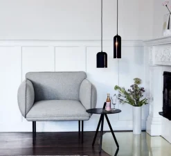 Suspension, Gap, short, noir, LED, Ø14cm, H20cm - Woud