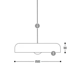 Suspension, Gazta, vieux rose, Ø50cm, H10cm - DARK