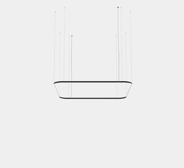 Suspension*LEDS C4 Suspension, Geometric Square Mini, , LED, dim, 2700K, 11527 lm, Ø250cm, H6cm - noir