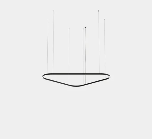 Suspension*LEDS C4 Suspension, Geometric Triangular Mini, , LED, dim, 2700K, 6250 lm, Ø160cm, H6cm - noir