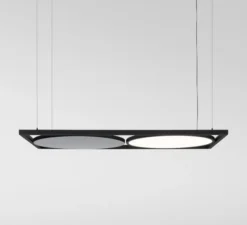 Suspension*Modular Suspension, Geometry Suspended Adjustable 672x1288 2x, , LED, dim, 3000K, 4036 lm, L128,8cm, H3cm - noir chrome