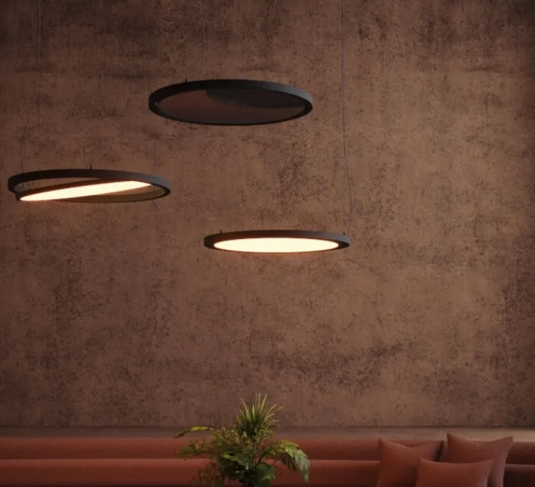 Suspension*Modular Suspension, Geometry Suspended Adjustable 672 1x, , LED, dim, 3000K, 2018 lm, Ø67,2cm, H3cm - noir chrome